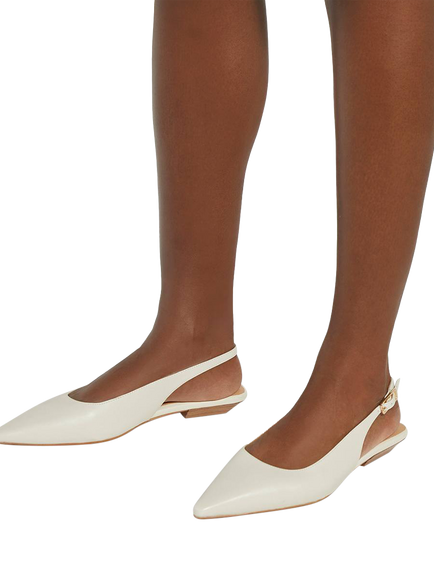 Dune London Hostess Leather Court Shoes, White - view 2, White