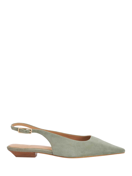 Dune London Hostess Suede Court Shoes, Sage, Sage