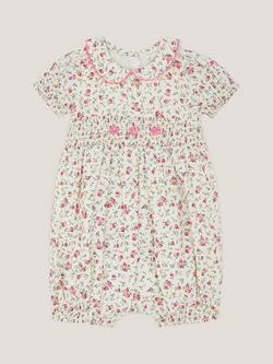 Monsoon Baby Rose Romper, Ivory, Ivory