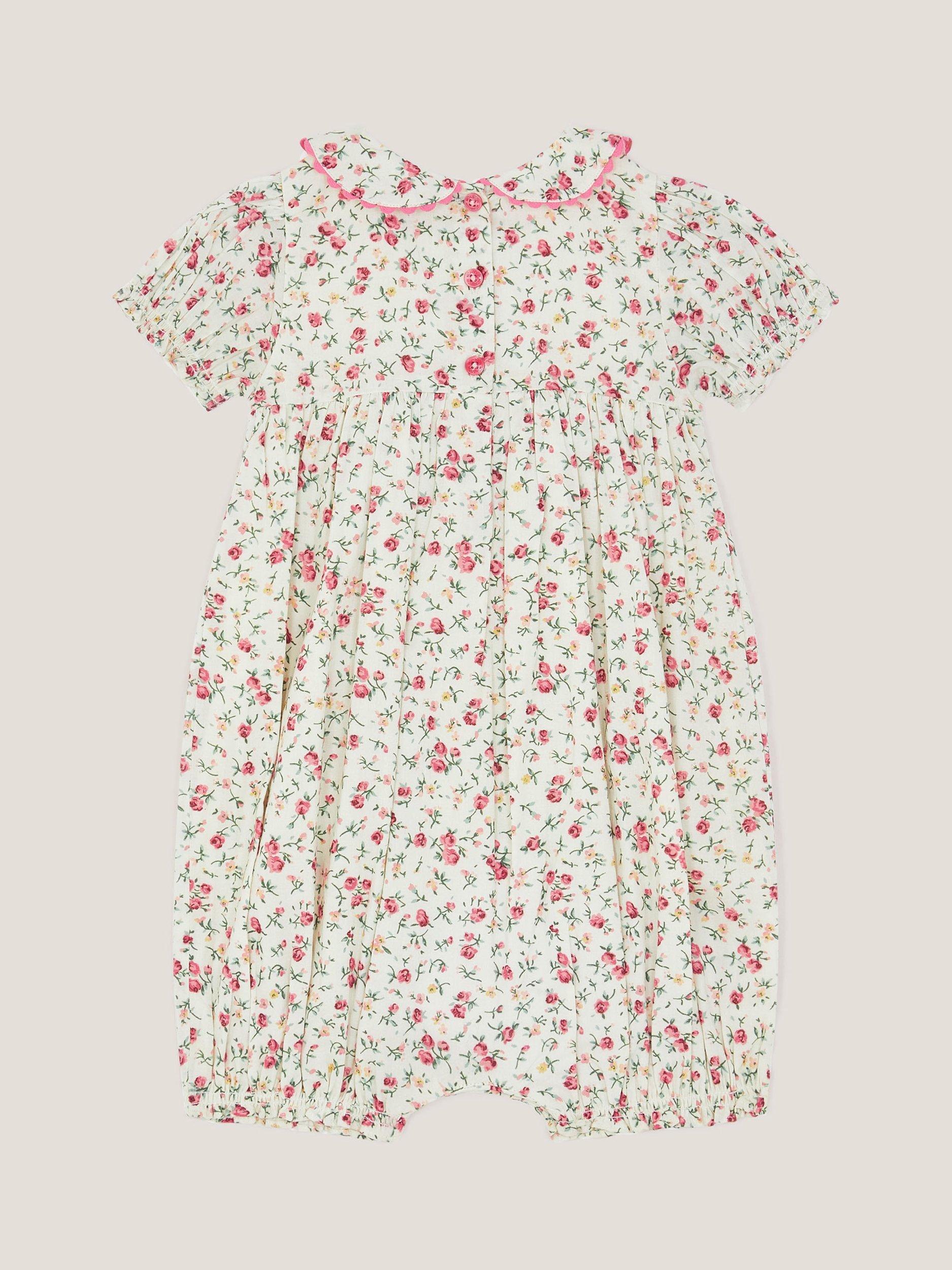 Product image 2 of 3, which shows Monsoon Baby Rose Romper, Ivory, 0-3 months