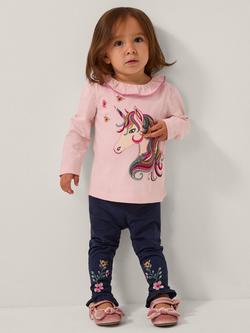 Monsoon Baby Unicorn Top & Trousers Set, Pink, Pink