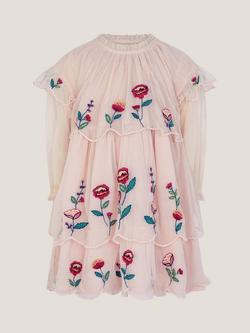 Monsoon Baby Scallop Dress, Ivory, Ivory