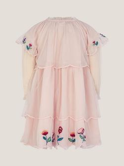 Monsoon Baby Scallop Dress, Ivory - view 2, Ivory