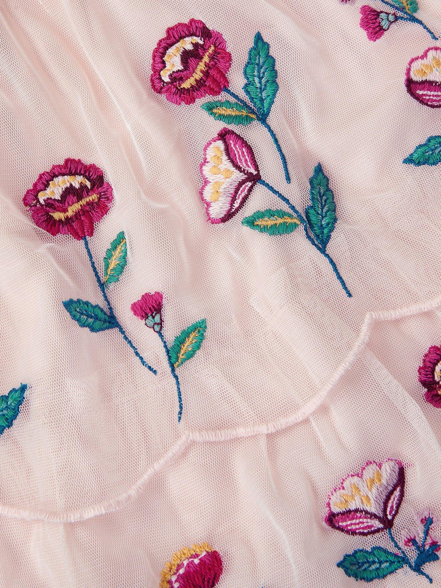 Product image 3 of 3, which shows Monsoon Baby Scallop Dress, Ivory, 0-3 months