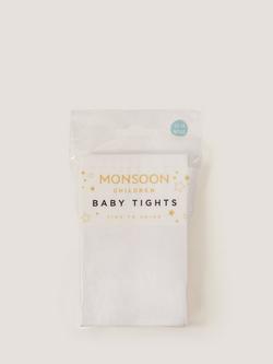 Monsoon Baby Lace Tights, White - view 2, White