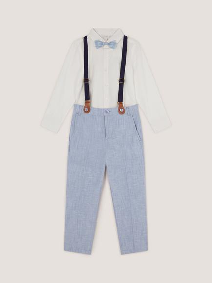 Monsoon Kids' Aiden 3-Piece Braces Suit, Blue, Blue