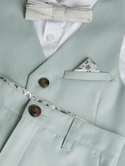 Monsoon Kids' Finn 4-Piece Shorts Suit, Sage - view 2, Sage