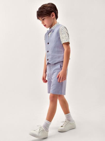 Monsoon Kids' Oscar 4-Piece Short Suit Set, Blue, Blue