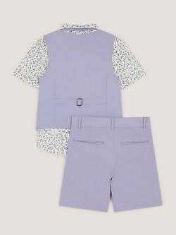 Monsoon Kids' Oscar 4-Piece Short Suit Set, Blue - view 2, Blue