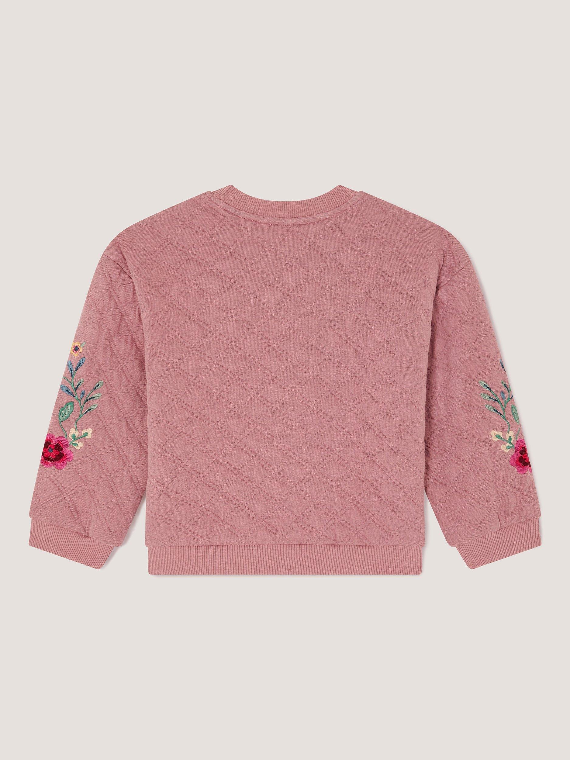 Product image 4 of 4, which shows Monsoon Kids' Embellished Unicorn Bomber, Pink, 3-4 years