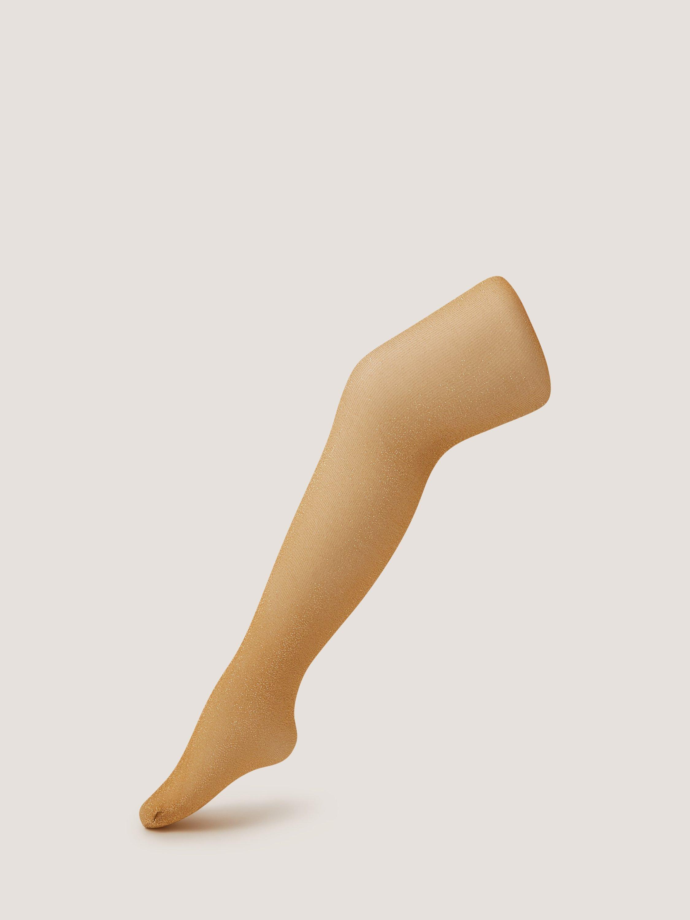 Product image 1 of 2, which shows Monsoon Kids' Glitter Tights, Gold, 3-4 years