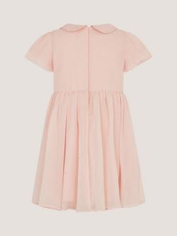 Monsoon Baby Romee Puff Sleeve Embroidered Party Dress, Pale Pink - view 2, Pale Pink
