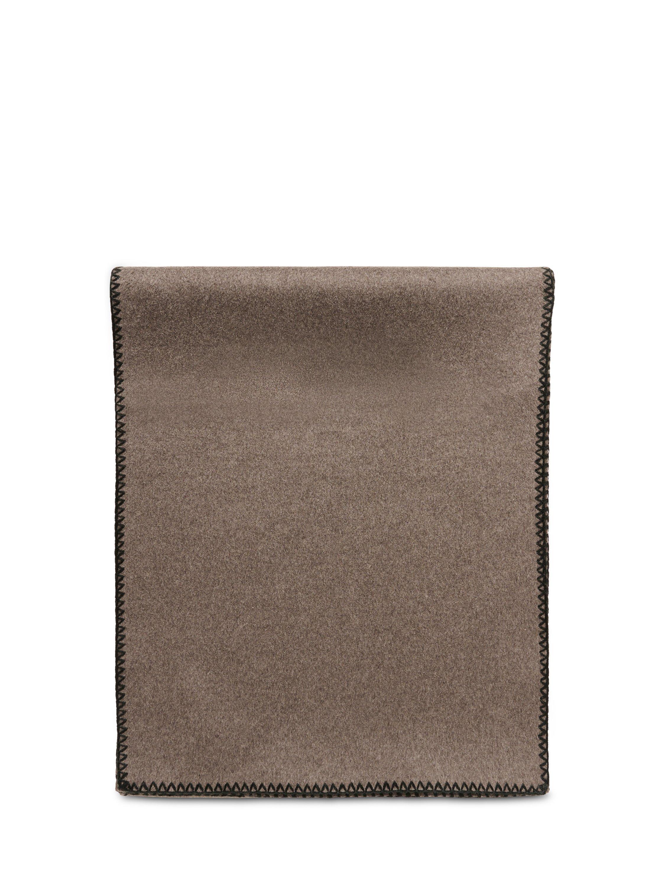 Product image 4 of 4, which shows Part Two Suzette Blanket Stitch Wool Blend Scarf, Dark Walnut Melange, One Size