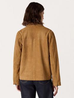 Whistles Kate Pure Suede Jacket, Tan - view 2, Tan