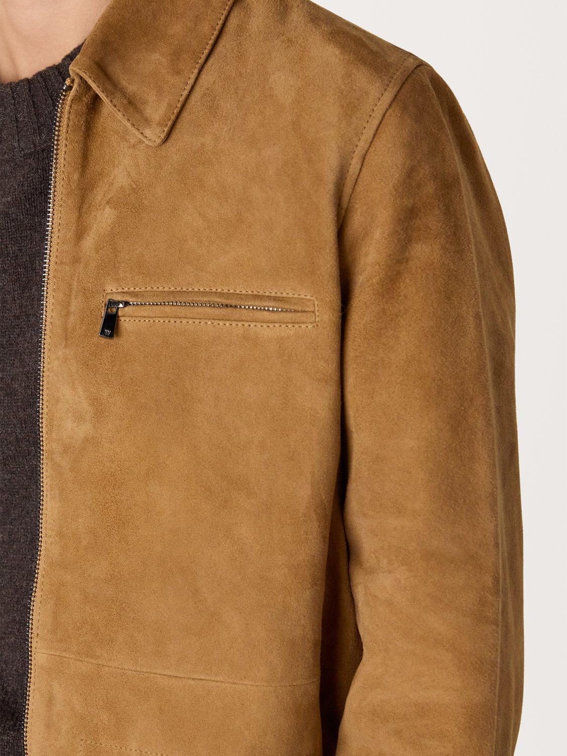 Product image 5 of 6, which shows Whistles Kate Pure Suede Jacket, Tan, 6