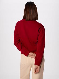Whistles Funnel Quarter Zip Sweatshirt, Dark Red - view 2, Dark Red