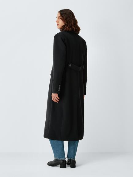 John Lewis Double Breasted Wool Blend Coat - view 2, Black