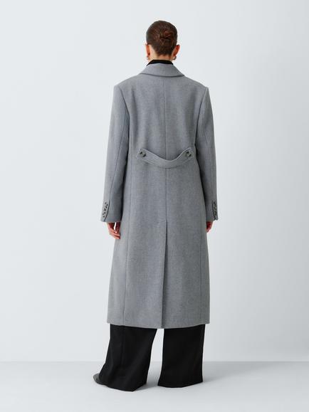 John Lewis Double Breasted Wool Blend Coat - view 2, Grey