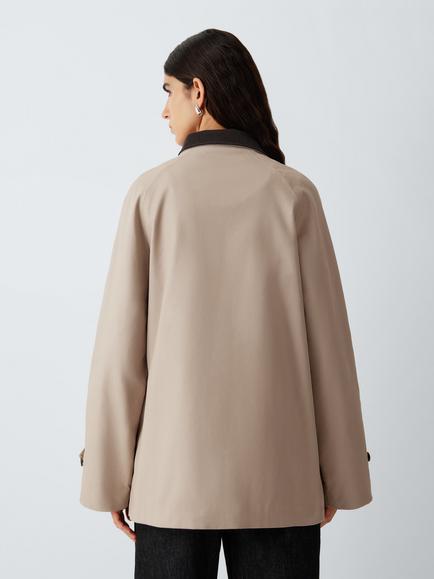 John Lewis Corduroy Funnel Neck Cotton Jacket - view 2, Stone