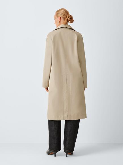 John Lewis Reversible Check Coat Mac, Multi - view 2, Multi