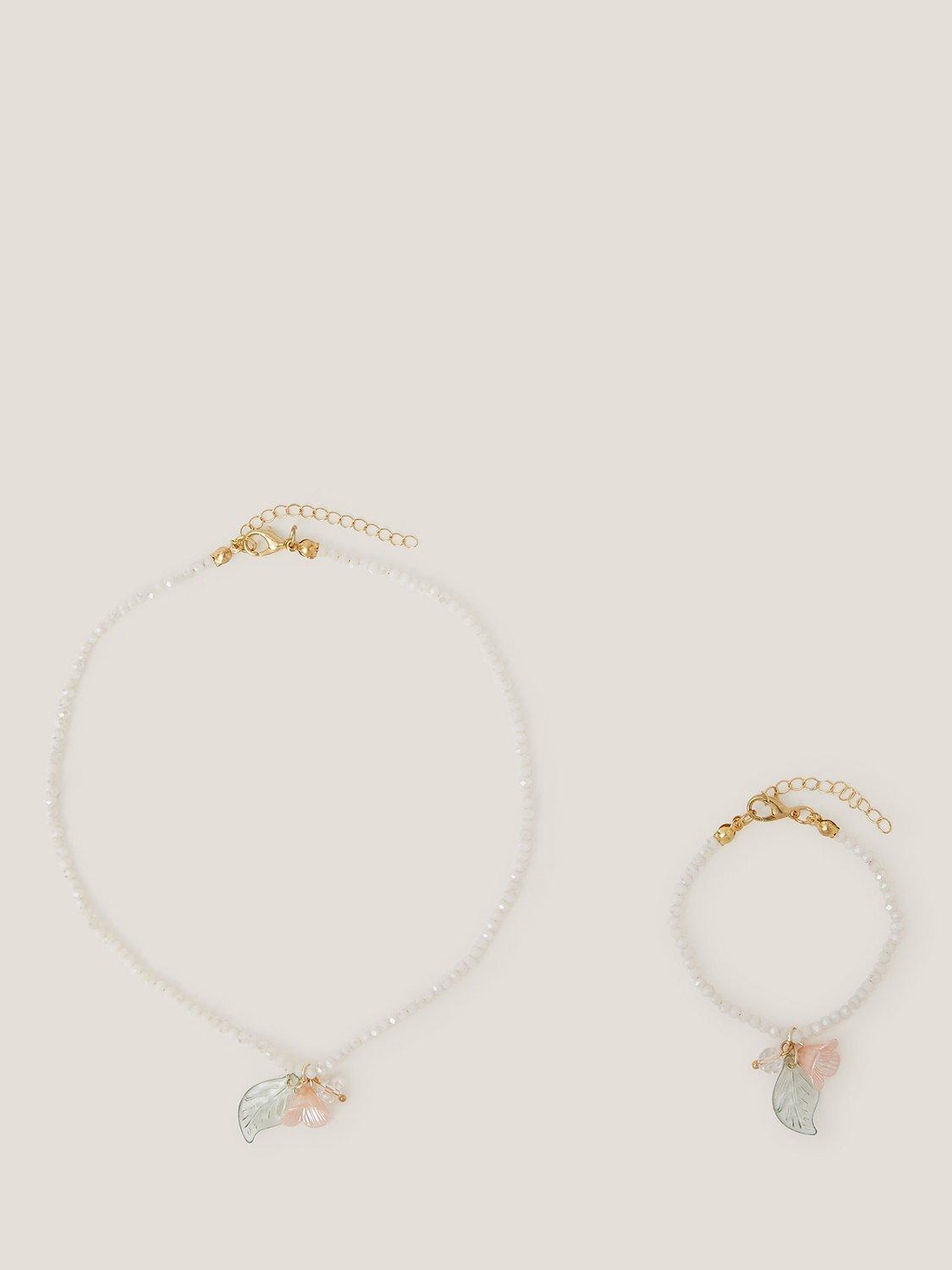 Product image 1 of 2, which shows Monsoon Kids' Tulip Flower Jewellery Set, Multi