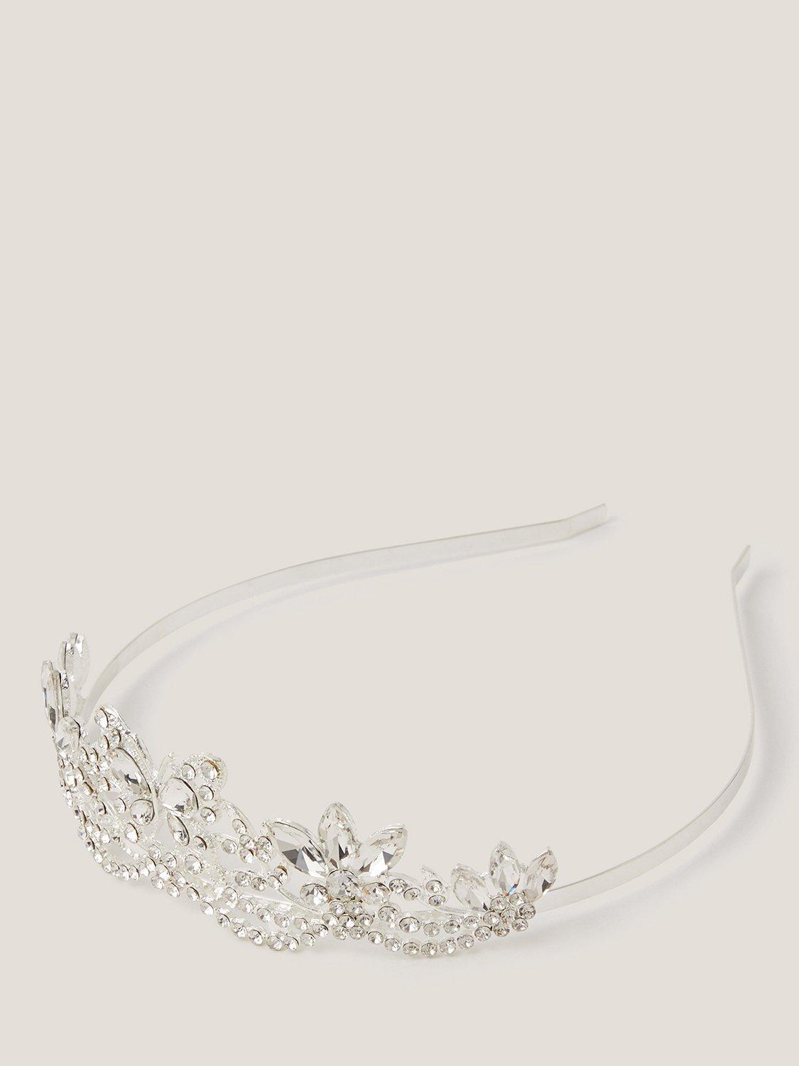 Product image 1 of 11, which shows Monsoon Kids' Diamante Tiara, Silver, One Size