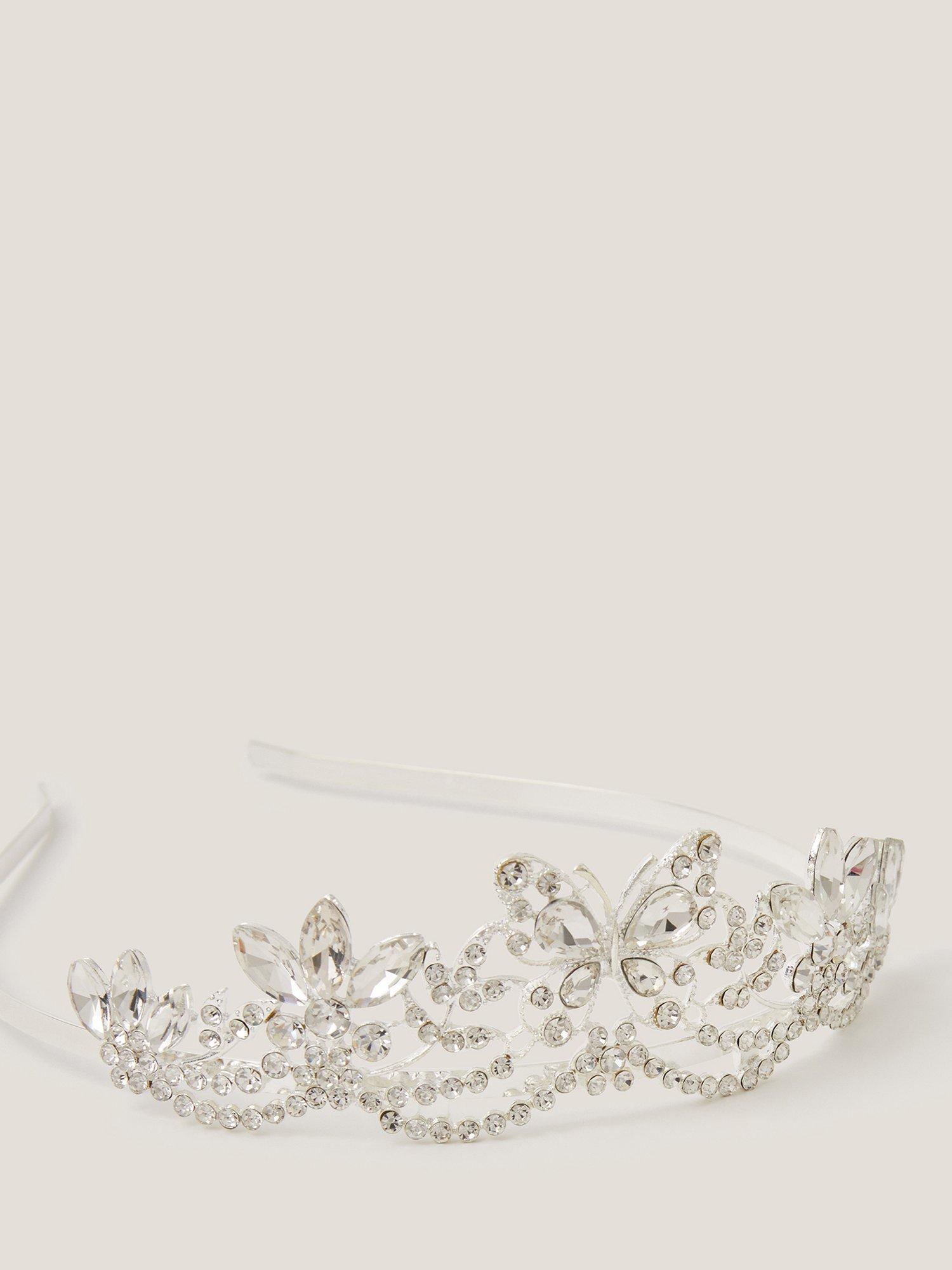 Product image 2 of 11, which shows Monsoon Kids' Diamante Tiara, Silver, One Size