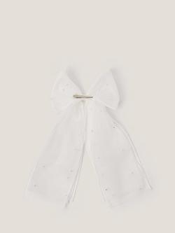 Monsoon Kids' Pearl Bow Hair Clip, White - view 2, White