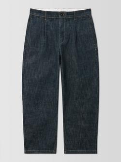 John Lewis Pleated Straight Fit Jeans, Rinsewash, Rinsewash