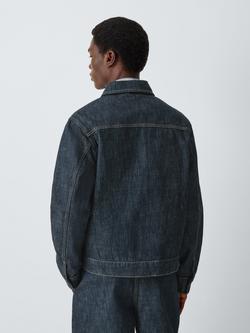 John Lewis Regular Fit Denim Zip Jacket, Rinsewash - view 2, Rinsewash