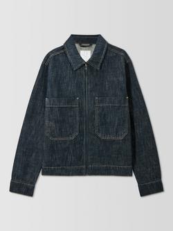 John Lewis Regular Fit Denim Zip Jacket, Rinsewash, Rinsewash
