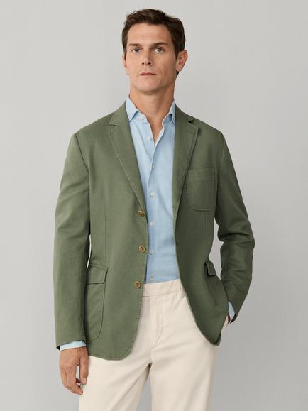 Hackett London Cotton-Linen Blazer, Sage Green, Sage Green