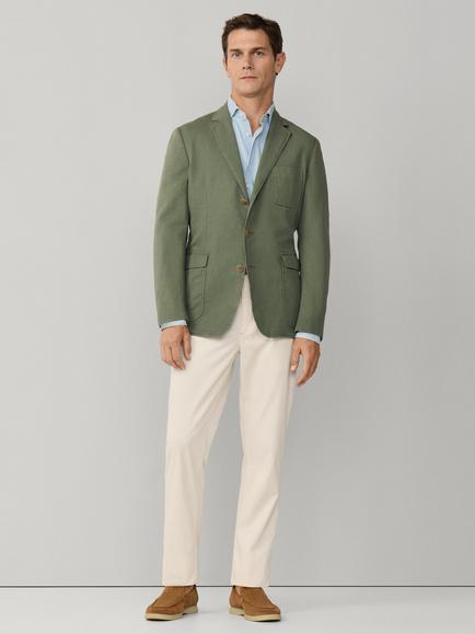 Hackett London Cotton-Linen Blazer, Sage Green - view 2, Sage Green