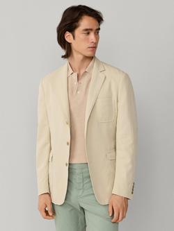 Hackett London Cotton Linen Blend Blazer, Natural Beige, Natural Beige
