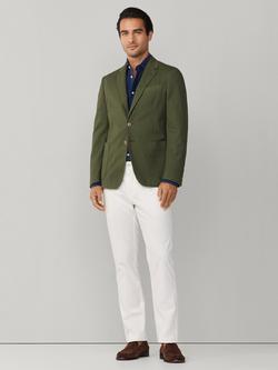 Hackett London Cotton Rich Unlined Shirt Jacket Block Blazer, Stone Green - view 2, Stone Green