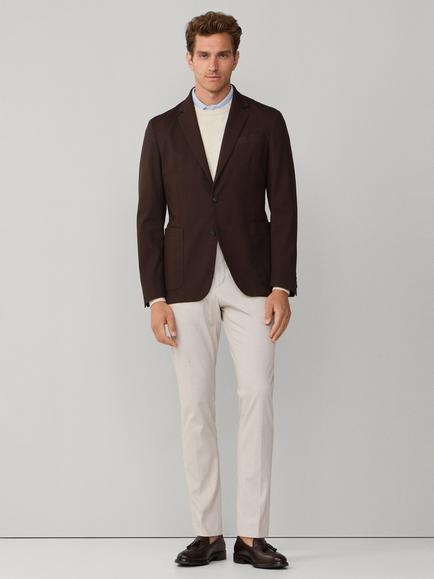 Hackett London Unlined Shirt Jacket Block Blazer, Ebony Brown - view 2, Ebony Brown