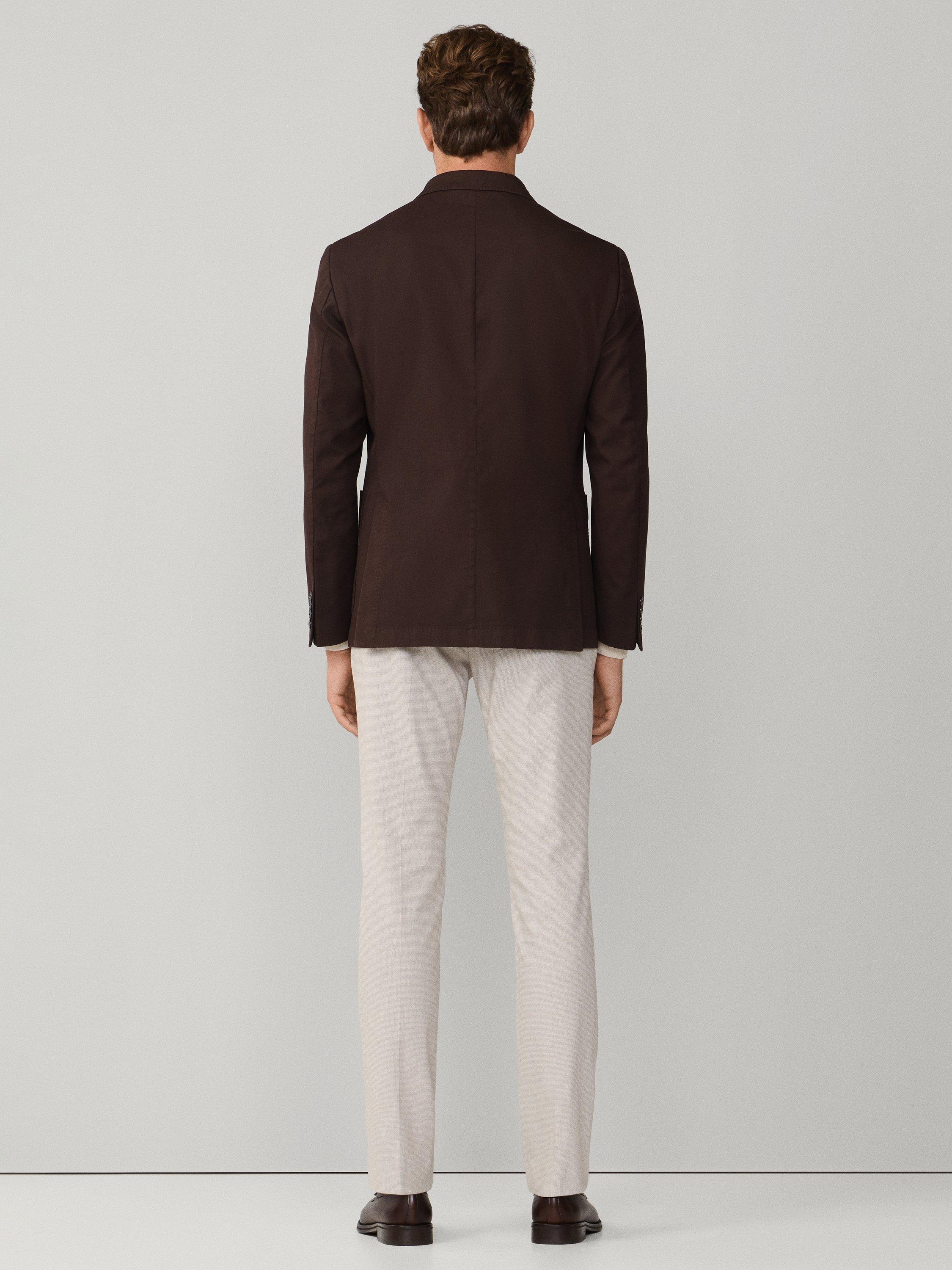 Product image 3 of 11, which shows Hackett London Unlined Shirt Jacket Block Blazer, Ebony Brown, 36