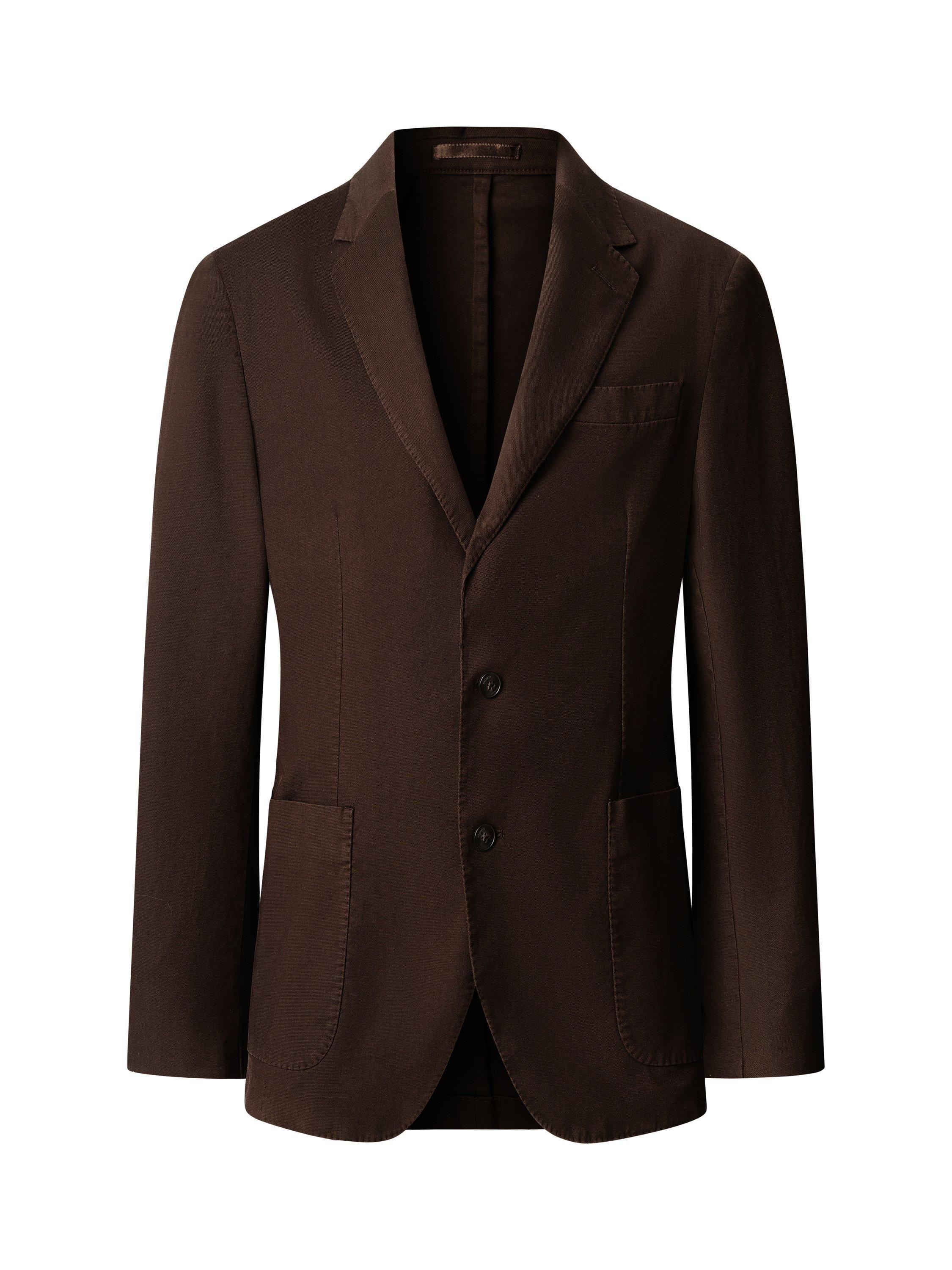 Product image 4 of 11, which shows Hackett London Unlined Shirt Jacket Block Blazer, Ebony Brown, 36