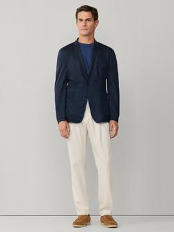 Hackett London Linen Unlined Shirt Jacket Block Blazer, Navy - view 2, Navy