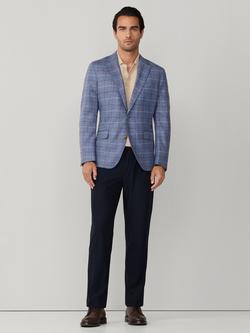 Hackett London Wool Silk Blend Ascot Block Blazer, Chambray Blue - view 2, Chambray Blue