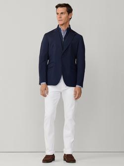 Hackett London Wool Ascot Block Check Blazer, Navy - view 2, Navy