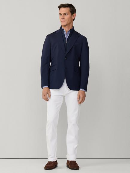 Hackett London Wool Ascot Block Check Blazer, Navy - view 2, Navy