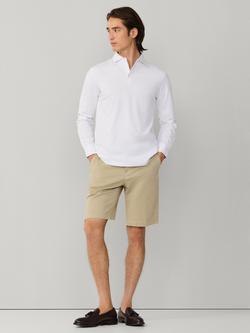 Hackett London Cotton Regular Fit Long Sleeve Polo Shirt - view 2, Optic White