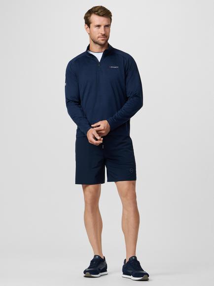 Hackett London Sport Quarter Zip Long Sleeve Top, Navy - view 2, Navy