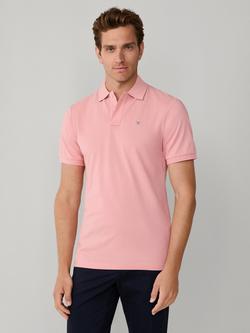 Hackett London Cotton Regular Fit Short Sleeve Polo Shirt, Dark Blush Pink, Dark Blush Pink