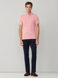 Hackett London Cotton Regular Fit Short Sleeve Polo Shirt, Dark Blush Pink - view 2, Dark Blush Pink