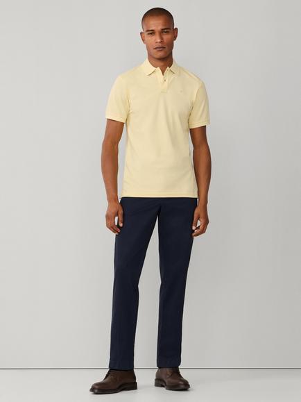 Hackett London Cotton Regular Fit Short Sleeve Polo Shirt, Pastel Yellow - view 2, Pastel Yellow