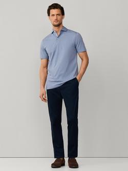 Hackett London Cotton Classic Fit Short Sleeve Polo Shirt - view 2, Thames Blue