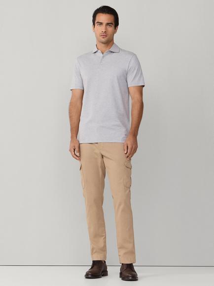 Hackett London Cotton Classic Fit Short Sleeve Polo Shirt - view 2, Light Grey Marl