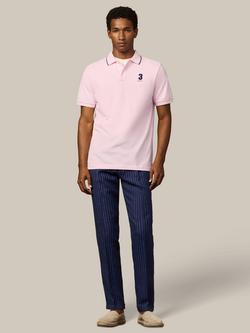 Hackett London Cotton Regular Fit Short Sleeve No. 3 Polo Shirt, Light Pink - view 2, Light Pink